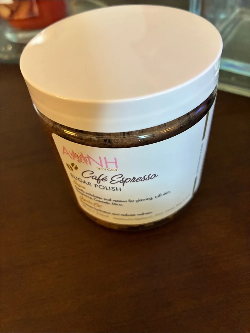 AdanH Café Espresso Sugar Polish – White Jar